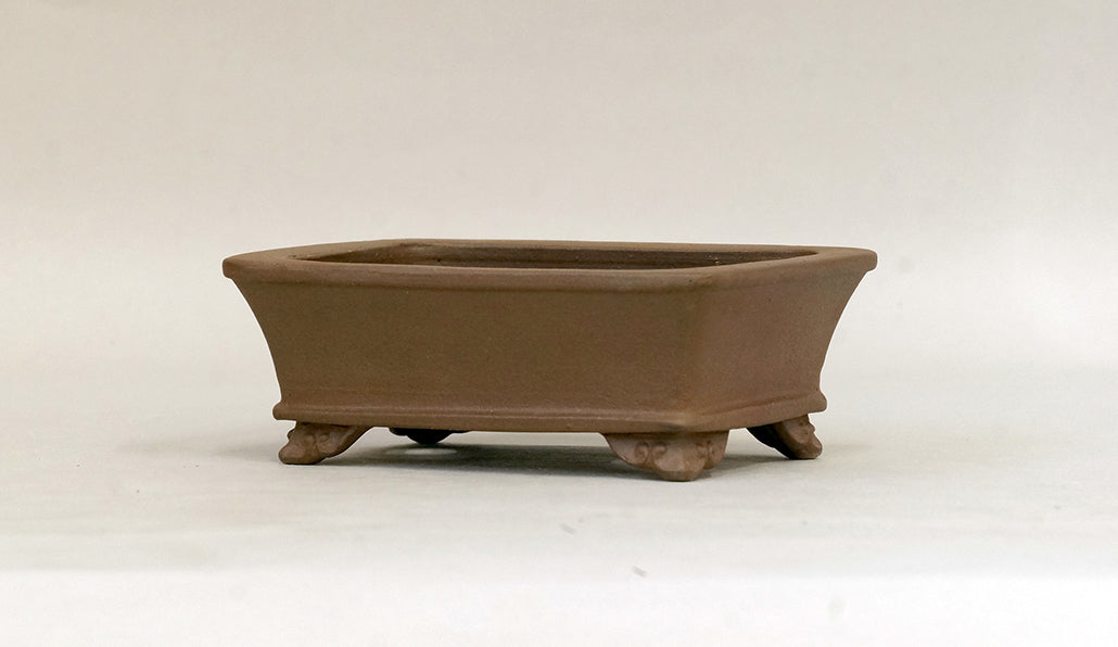 外縁隅入長方鉢 雲足 英明 12cm E590