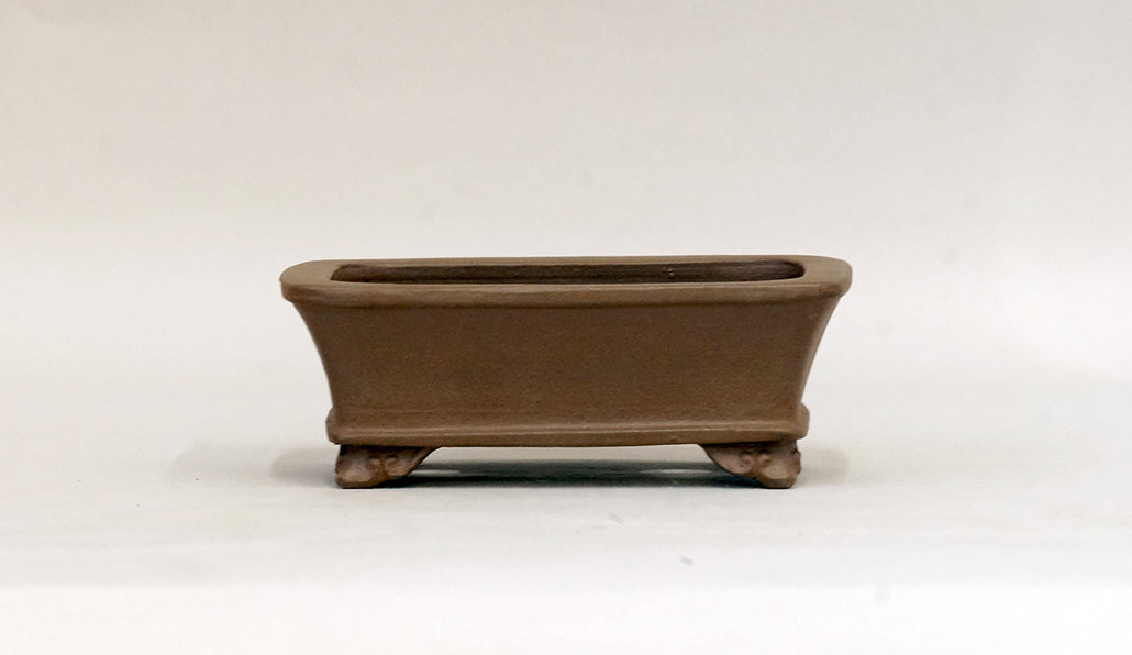 外縁隅入長方鉢 雲足 英明 12cm E590