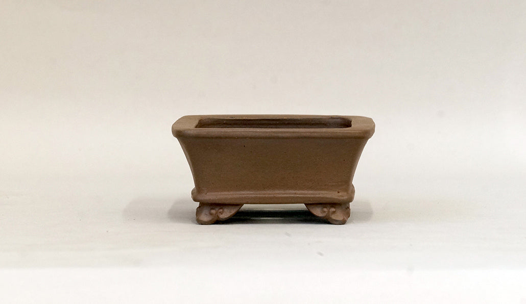 外縁隅入長方鉢 雲足 英明 12cm E590