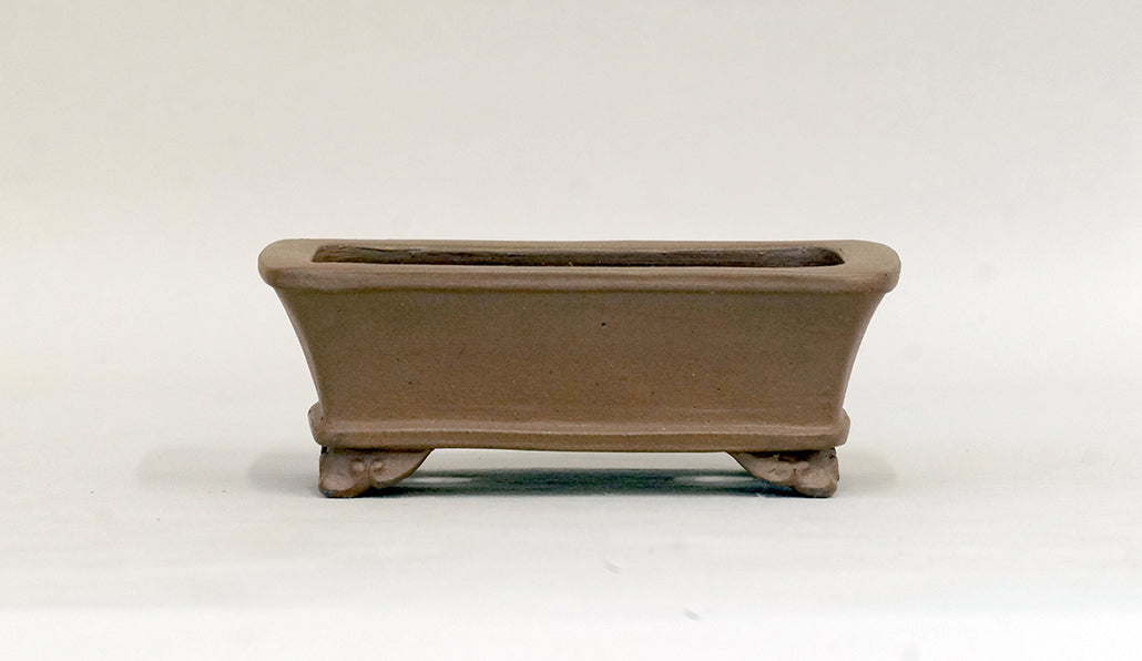 外縁隅入長方鉢 雲足 英明 12cm E590