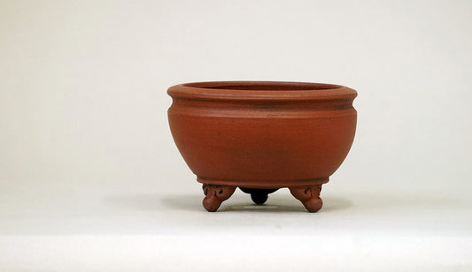 朱泥椀型丸鉢 ３脚 英明 9.5cm JE024