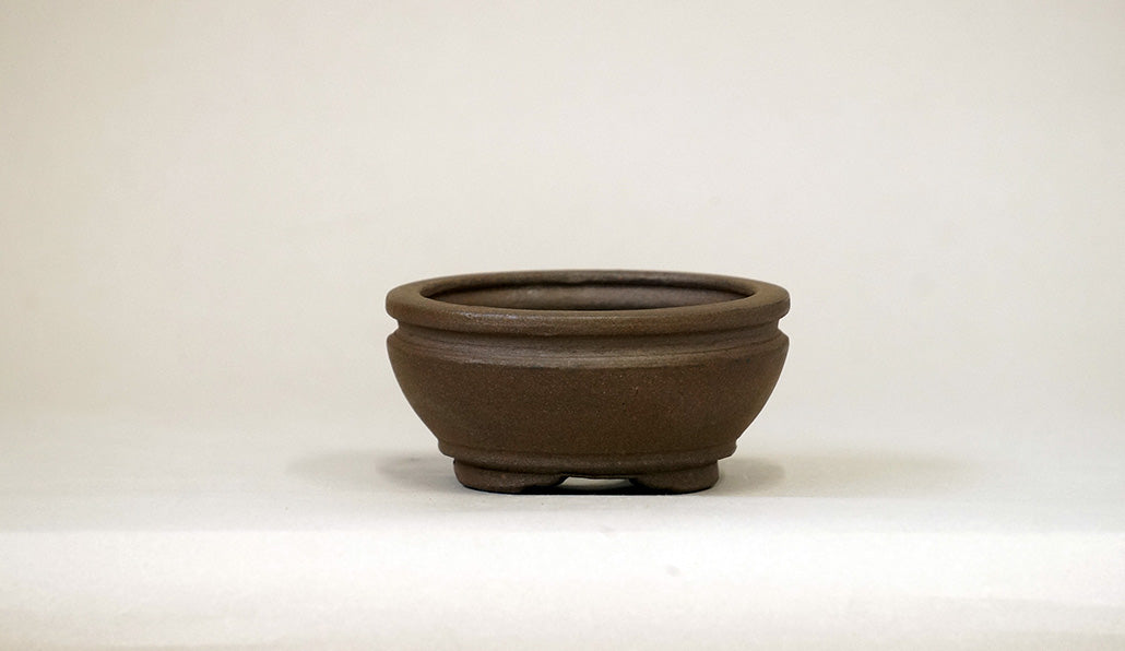 紫泥縁付丸鉢 英明 8.6cm JE025