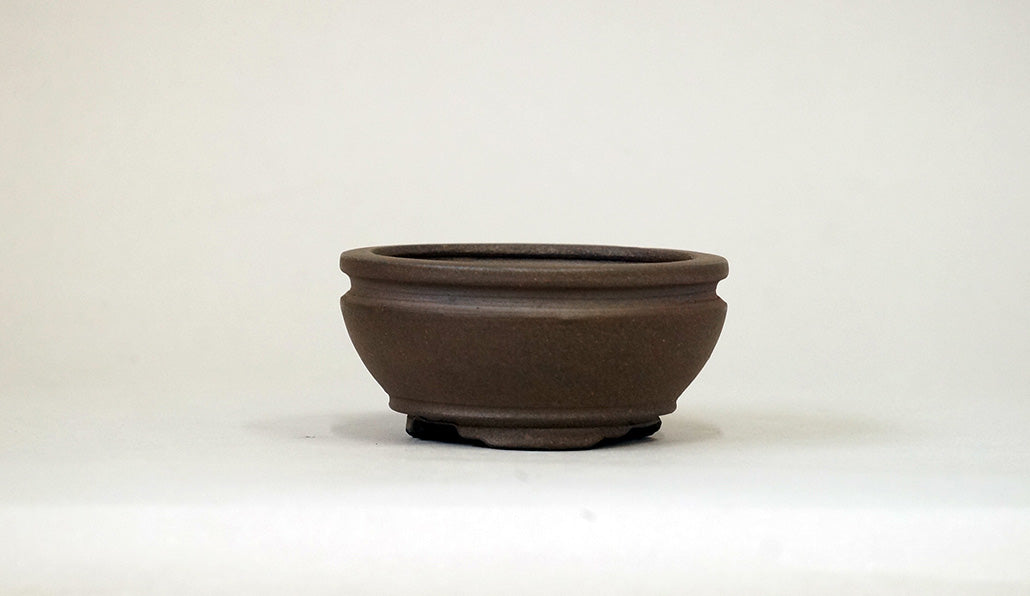 紫泥縁付丸鉢 英明 8.6cm JE025
