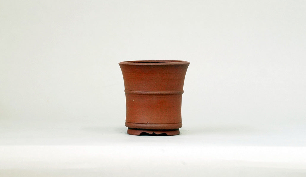 朱泥筒型丸鉢 英明 7.8cm JE029　