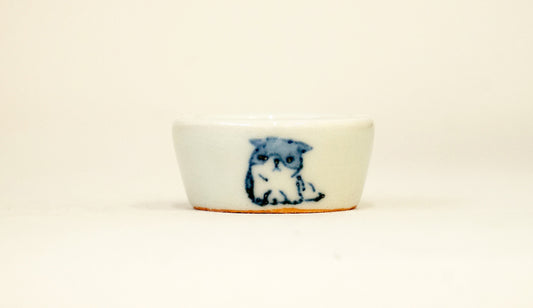 子犬図染付ミニ丸鉢 月山 3.5cm JG168