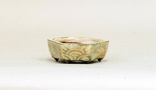 波模様六角押し鉢 月山 6.5cm JG272