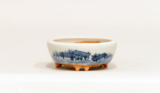 八つ橋の脚付浅鉢 月山 6cm JG294
