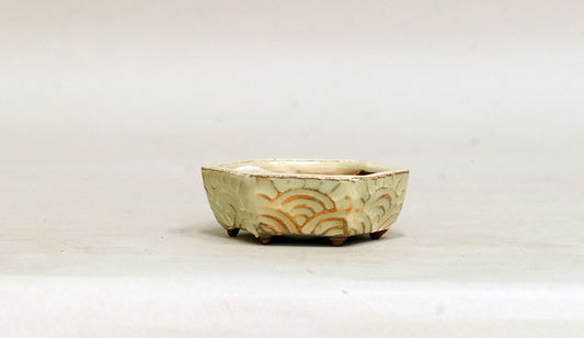 波模様六角押し鉢 月山 6.5cm JG341