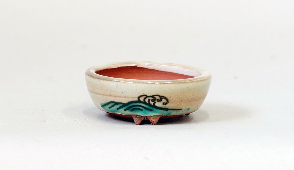 赤絵波千鳥丸鉢 月山 6cm JG360