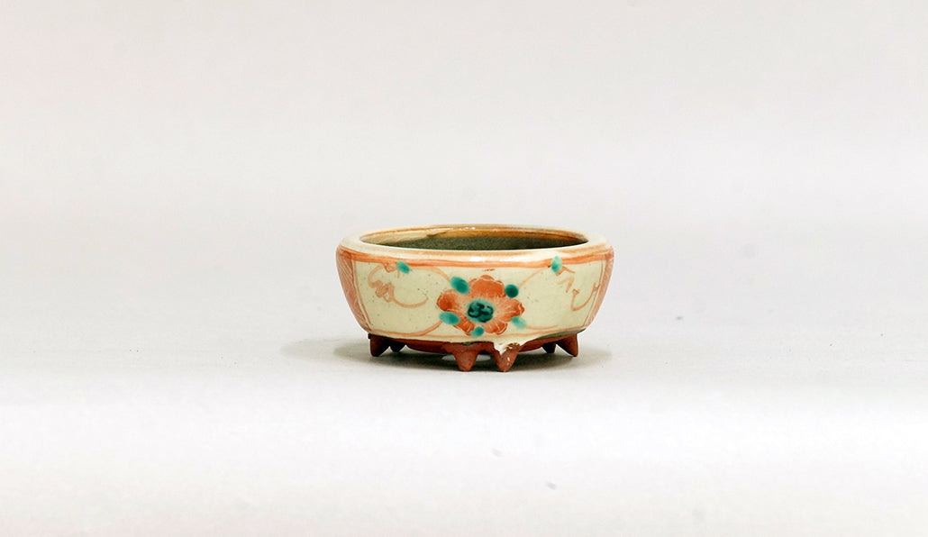 赤絵丸鉢 月山 直径6cm 高さ2.7cm JG370