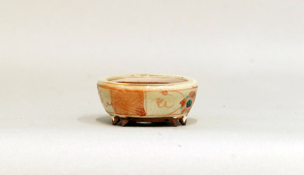 赤絵丸鉢 月山 直径6cm 高さ2.7cm JG371