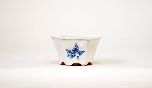 飛び回る天狗の六角鉢  月山 7cm JG394 (夏のあやあしシリーズ）　