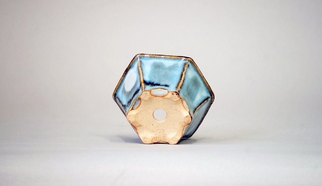 山と月の六角鉢 月山 7cm JG413