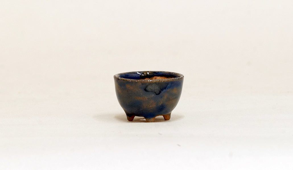 藍色の丸鉢 みさき圭 3.4cm K034