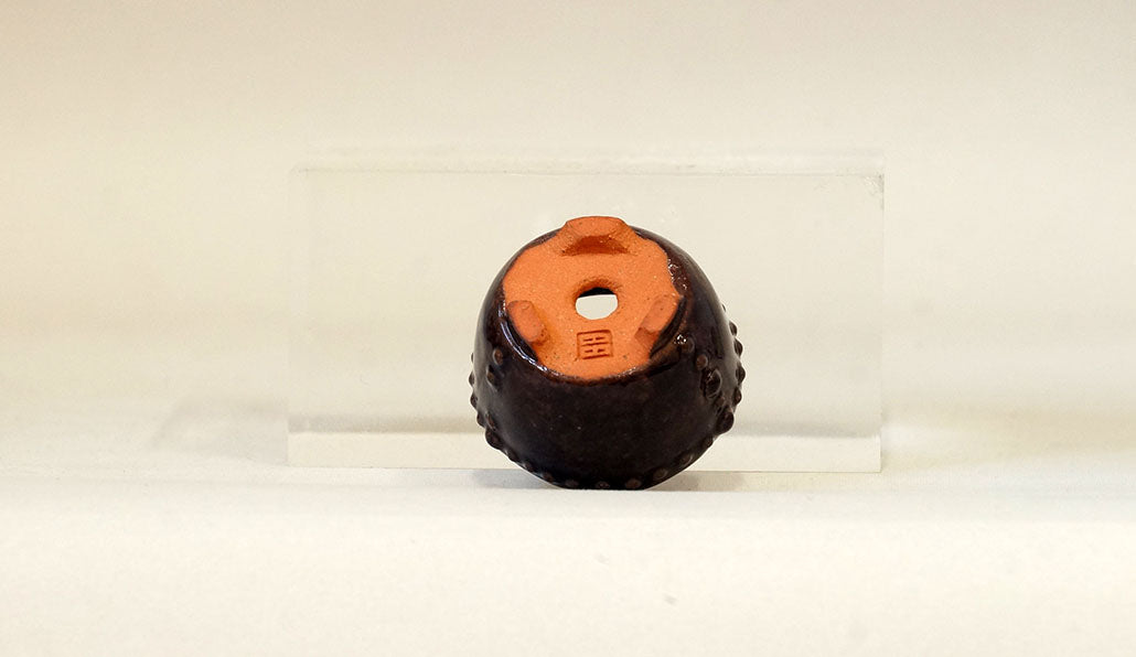 パープルの鋲打ち丸鉢 みさき圭 4.3cm K049