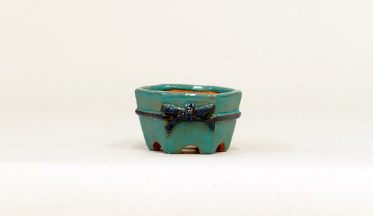 蝶結びの六角鉢 みさき圭 4.8cm K058