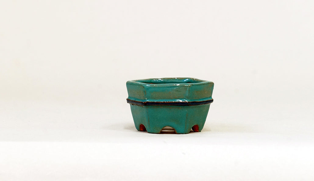 蝶結びの六角鉢 みさき圭 4.8cm K058