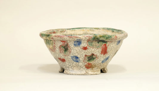 赤、青、緑の模様の丸鉢 てるみ 14.5cm T041