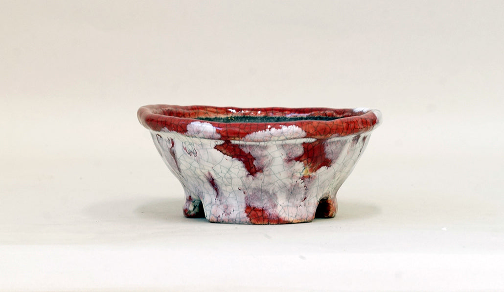 白が流れる丸鉢 てるみ 13.5cm T057