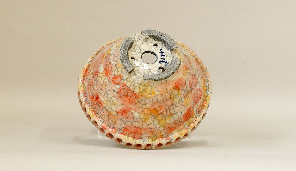 ピンクと赤と黄色の丸鉢 てるみ 14.3cm T063