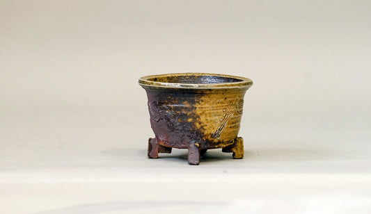 四角い脚つき丸鉢 陶滋 7cm J029